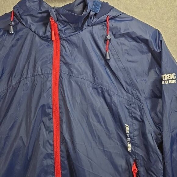 MAC IN A SAC Men's Size XS Target Dry Waterproof Full Zip Jacket Blue Red - Picture 2 of 15